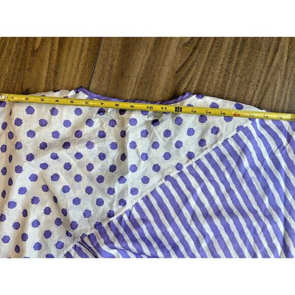 VTG 80s RAFAEL Lightweight Poly 3/4 Sleeve Shoulder Pad Top Blouse Colorful L - Picture 12 of 16